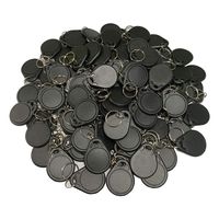 HFeng 13.56MHz RFID Access Control Keyfobs Proximity MF Classic 1k Keychains Smart IC Keycard for Door Home System NFC Token tag 100pcs (Black)