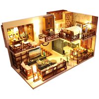 CUTEBEE Dollhouse Miniature with Furniture, DIY Wooden Dollhouse Kit Plus Dust Proof and Music Movement, 1:24 Scale Creative Room Idea(Quiet Time)