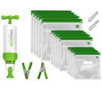 Sous Vide Bags for Anova and Joule Sous Vide Cooker - 30 Reusable Food Vacuum Storage Bags 3 Sizes BPA Free Bags for Sous Vide Cooking (30 bags + 2 clips)