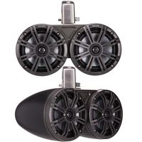 Pair KICKER 45KMTDC65 Dual 6.5" 390w Marine Wakeboard Tower LED Speakers KMTDC65