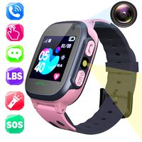PTHTECHUS Kids Smartwatch Phone - Boys Girls Touch Screen Watch with LBS Position Tracker Two Way Call Voice Chat SOS Camera Games Student Watches Birthday Compatible with iOS Android,Pink
