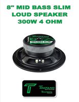 Timpano TPT-MB8 Slim 8" 4 Ohm 300W Mid Bass Full Range Loudspeaker Single