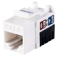LINKOMM 10-Pack RJ45 Cat6 Slim Profile UTP Unshielded Keystone Jack (White)