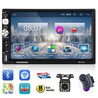 Double Din Stereo 7" HD Touch Screen GPS Navigation Android 8.1 Auto Radio in Dash AM/FM Radio Receiver Bluetooth/Subwoofer/USB/WiFi/Mirror Link/Aux in/Steering Wheel Control+Rear View Camera