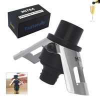Champagne Stopper by MiTBA - Bottle Sealer for Champagne, Cava, Prosecco & Sparkling Wine with a Built-In Pressure Pump. Let the Cork Fly & Keep Your Fizz's Bubbles! Stainless Steel + ABS, B&S Color.