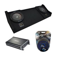 Compatible with 1998-2001 Dodge Ram Ext Club Quad Truck Kicker CompR CWR10 Dual 10" Sub Box Enclosure & CXA1200.1 (Renewed)