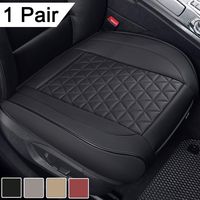 Black Panther 1 Pair Luxury PU Leather Car Seat Covers Cushions Front Seat Bottoms Protectors,Compatible with 90% Vehicles (Sedan SUV Truck Van MPV) - Black,Triangle Pattern (21.26×20.86 Inches)