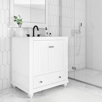Dorel Living DL8853W-B Monteray Beach 30 Inch, White Bathroom Vanity, 30"