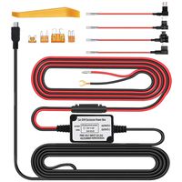 Dash Cam Hardwire Kit Mini USB 10ft 12V-24V to 5V, Low Voltage Protection with Hardwire Fuse Kit, Compatible with GPS, Radar Detector All Other Mini USB Device