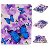 Universal Case for 6.5-7.5 inch Tablet, Dteck Slim Light PU Leather Protective Case with Card Slot Cute Flip Stand Wallet Cover for All 6.5-7.5 inch iPad Android Windows Tablet,Flower Butterfly