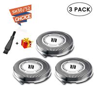 SH30 Replacement Heads for Philips Electric Shaver Series 1000, 2000, 3000 Click and Style with 9 Sharp Blade, Easy Cut & Replace, 3 - Pack ( Non- Original Heads )