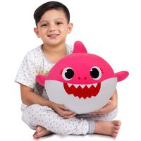 Franco Kids Bedding Super Soft Plush Snuggle Cuddle Pillow, One Size, Mommy Shark Pink