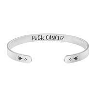 Joycuff Breast Cancer Survivor Gifts for Women Empowerment Affirmation Encouragement Funny Jewelry Mantra Cuff Bracelet