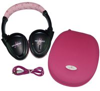 Wisconsin Auto Supply MDZHP-FF-P-(1) Pink Wireless Headphone (2 Channel Fold Flat DVD Player with Case and 3.5 mm Auxiliary Cord)