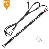 Leopardprintfans Surge Protector Power Strip 24 Outlet Heavy Duty Multi Plug Outlet Aluminum Socket with Smart Circuit Breaker and 15 Ft Long Cord