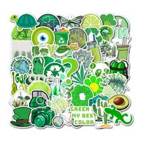 MSOLE 50PCS Green Stickers for Water Bottles Laptop HydroFlasks Mac Phone Guitar Cute Vsco Waterproof Aesthetic Trendy Decal Stickers for Kids Teens Girls