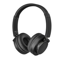 Hi-Fi Stereo Headphones On-Ear, MoKo Wired Earphones with Music Shared Port and Boom Microphone Lightweight Foldable Headset for Tablet Laptop PC Computer Game PSP PS4 Xbox Smartphones (Black)