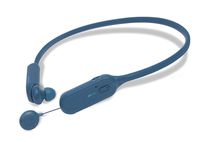 EXFIT BCS-A1 Wireless Bluetooth Headphones, Fast Charging, Retractable Earbuds, Splash and Sweat Resistant, Siri and Google Assistant Compatible, Carry Pouch (Blue)