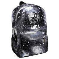 NUOFENG Kpop BTS Backpack Bangtan Boys Starry Sky Satchel Schoolbag Sports Bags (SUGA)