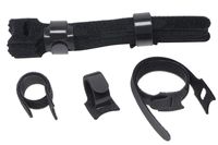 Tupalizy Black Nylon Reusable Fastening Cable Ties Strap Organizer Adjustable Hook and Loop Cord Ties for Earbud Earphone PC TV Wire Management and Home Office Desk Organization, 6Inch, 20PCS