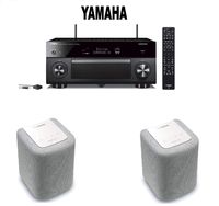 Yamaha AVENTAGE RX-A2080 9.2-ch 4K Ultra HD AV Receiver with HDR, Dolby Vision Compatible with Alexa. + Pair of Yamaha MusicCast WX-010 Wireless Speaker (White) Bundle