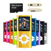 Mymahdi MP3/MP4 Portable Player, 1.8 Inch LCD Screen and Card Slot,Max Support 64GB TF Card, Gold
