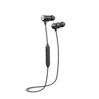 MuveAcoustics Edge Bluetooth in-Ear Headphones, IPX-4 Waterproof, Wireless Noise Cancelling Sport Earbuds, Rich Bass Earphones with mic, case, up to 7 Hours, Black