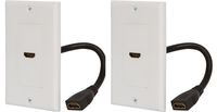 Buyer's Point HDMI Wall Plate [UL Listed] with 6-Inch Pigtail (2, White)