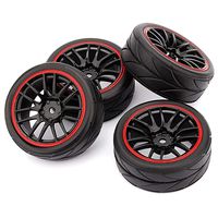 Yevison 4pcs 12mm Hub Wheel Rims & Rubber Tires For RC 1/10 On-Road Touring Drift Car R High Quality
