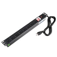 Aluminum Alloy Shell 8 Outlet PDU,Power Strip with Surge Protector,6.5ft Power Cord 15A/110V/1U Rackmount