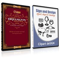 Sign Clipart, Design Elements, Scrolls, Floral, Flourishes, Ornamental Panels + Frames Vinyl Cutter Plotter Vector Clip Art Images, Graphics on CD [includes Sign & Design as a FREE Bonus a $59 value]