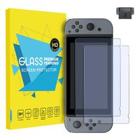 MoKo Screen Protector for Nintendo Switch (2 Pack), Tempered Glass HD Clear Anti-Fingerprint & Anti-Bubble Film for Nintendo Switch 2017
