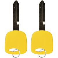 2 KeylessOption Replacement Uncut Ignition Chipped Key Transponder Blank - Yellow
