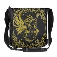 Classic Golden Kitten Messenger Bag Shoulder Bag Outdoor Sports Crossbody Bag Side Bag For Men Women