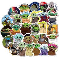 10/30/50Pcs Child Cartoon for Children Yoda The Mandalorian Stickers Plastic PVC Waterproof Skateboard Luggage Motorcycle Guitar (50pcs)