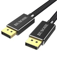 8K DisplayPort 1.4 Cable 6 Feet, BUSOHE Braided DisplayPort To DisplayPort Cable (DP 1.4 Cable) with 8K 60Hz, 4K 144Hz and HBR3 (Black)