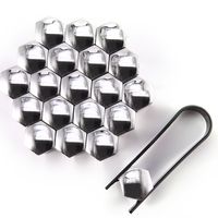 17mm x 31mm Silver Universal Alloy Auto Car Wheel Nut Bolt Cover Cap x20 + tool