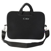 iColor 15 15.4 15.6 Inch Laptop Case Sleeve Shoulder Protective Bag with Handle, Soft Neoprene Lightweight Laptop/Netbook/Notebook Carrying Briefcase Bag Pouch with Shoulder Strap (ISH15-Black)