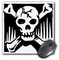 3dRose LLC 8 X 8 X 0.25 Inches Skull and Crossbones Mouse Pad (mp_29029_1)