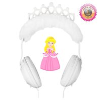 Princess Headphones for Kids, Plush Crown Headphones for Girls with Sparkle Silver Glitter, Comfort Padded Kids Headphones to Age 3+, Wonderful Gift for Birthday, Christmas or Back to School Supplies