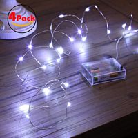 Ariceleo Led Fairy Lights Battery Operated, 4 Packs Mini Battery Powered Copper Wire Starry Fairy Lights for Bedroom, Christmas, Parties, Wedding, Centerpiece, Decoration (5m/16ft Cool White)