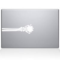 The Decal Guru Skeleton Hand MacBook Decal Vinyl Sticker - 13" MacBook Pro (2015 & Older) - White (1172-MAC-13P-W)