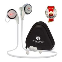 Bluetooth Headphones 4.1 Wireless Calerix, with Sweat Proof, Noise Cancelling Technology - Lightweight Sport in-Ear Earbuds with Built-in Microphone - Connect to iOS, Android (Milk White)