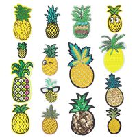 Libiline Embroidered Patch Pineapple Sew On/Iron On Patch Applique Clothes Dress Plant Hat Jeans Sewing Flowers Applique DIY Accessory (Pineapple)