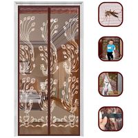 AIFENTE Magnetic Screen Door with Black Heavy Duty Mesh Curtain Screen Doors with Magnets Fits Doors up to 38 x 82 Inches