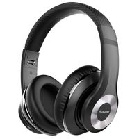 AUSDOM ANC10 Wireless Active Noise Cancelling Headphones, Bluetooth 5.0 Over Ear Headphones with Mic, Soft Foldable Earpads, Hi-Fi Deep Bass Headset for Travel Work TV PC Mobile Airplane-Black