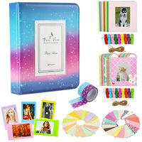 Borya Photo Album Accessories Bundles Set for Instax Mini Liplay/Instax Mini Link/Instax Mini 9/Mini 8/Mini 90/Mini 25/Polaroid Snap PIC-300/HP Sprocke/Kodak Mini 3-Inch Film(64 Pockets, Blue Pink)