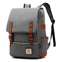 HITOP Travel Laptop Backpack, College Backpack, Vintage Fashion Laptop Travel Bag for Women Men Fits 15.6 Inch Laptop and Notebook (Gray)