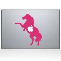 The Decal Guru 0158-MAC-13A-BG Bucking Horse Vinyl Sticker, 13" Macbook Air, Pink
