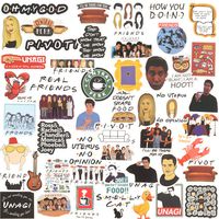 Friends Sticker Pack of 50 Stickers - Friends Stickers for Water Bottle,Friends Laptop Stickers, Waterproof Vinyl Decal Stickers for Computer, Hydro Flasks,Car,Travel,Phone (Friends)